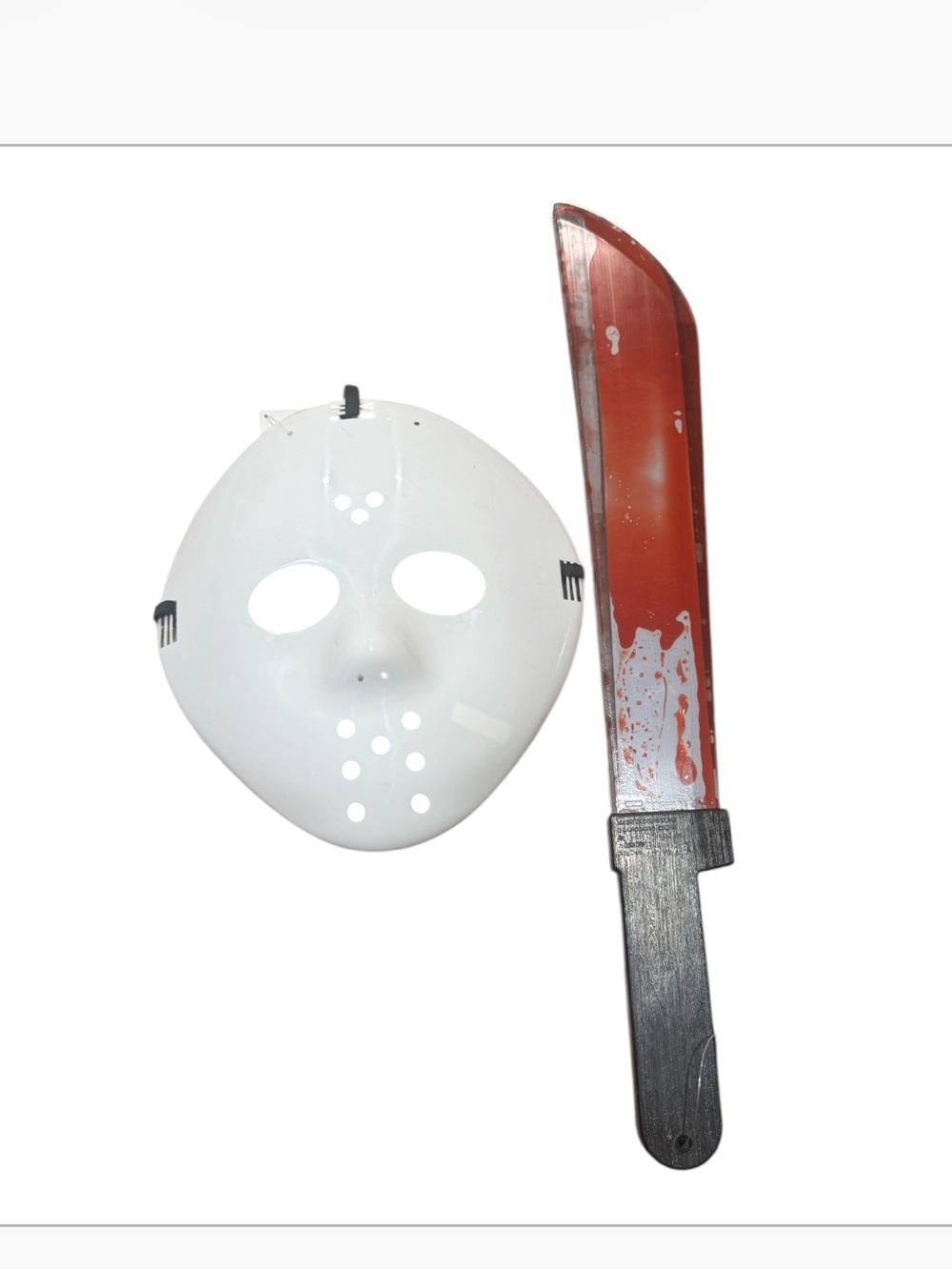 Friday the 13th Jason HalloweenBloody Machete and White Horror Mask Set